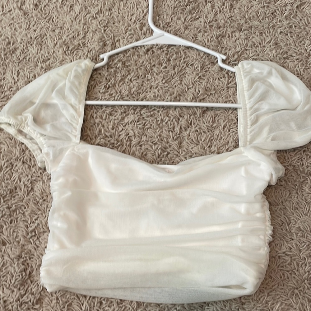 White Princess Polly Crop Top